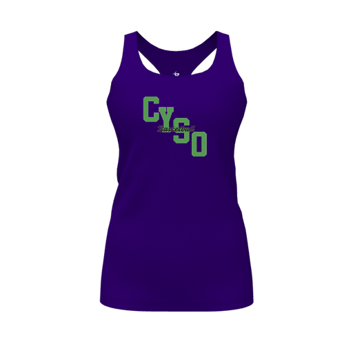[FT0TRBPP-FYS-LOGO1] Decker Racerback Tank Top (Female Youth S, Purple, Logo 1)
