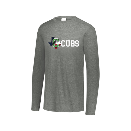 [FTLCUBGY-AXS-LOGO3] Decker Men's Tri-Blend T-Shirt - Long Sleeve (Adult XS, Gray, Logo 3)