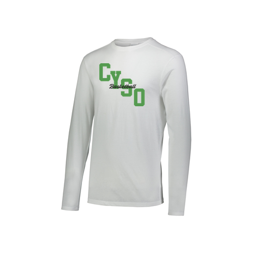 [FTLCUBWH-YS-LOGO1] Decker Youth Tri-Blend T-Shirt - Long Sleeve (Youth S, White, Logo 1)